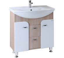 Тумба с раковиной белый глянец/ясень шимо 76 см Onika Стиль 107512 + 4620008197470