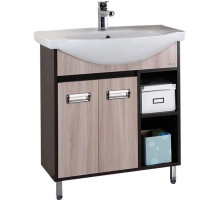 Тумба с раковиной венге луизиана/ясень шимо светлый 76 см Onika Гамма 107511 + 4620008197371