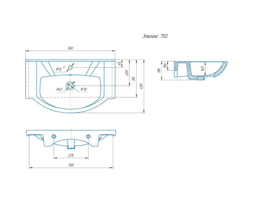 Купить Тумба с раковиной венге луизиана/ясень шимо светлый 76 см Onika Гамма 107511 + 4620008197371 в магазине сантехники Santeh-Crystal.ru