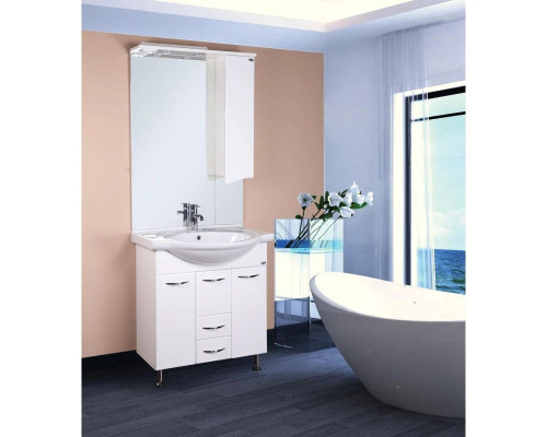 Заказать Комплект мебели белый глянец 76 см Onika Моника 107501 + 1WH110259 + 207507 в магазине сантехники Santeh-Crystal.ru