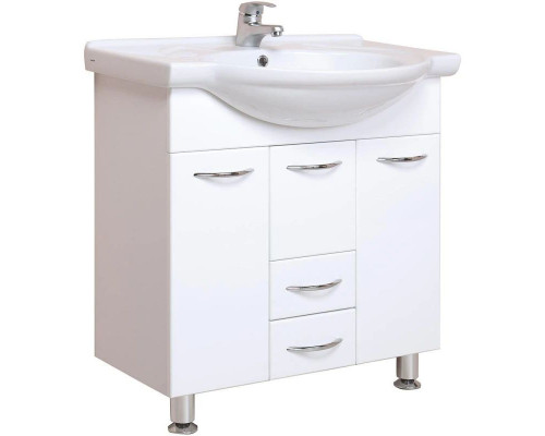 Заказать Комплект мебели белый глянец 76 см Onika Моника 107501 + 1WH110259 + 207507 в магазине сантехники Santeh-Crystal.ru