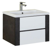 Тумба с раковиной белый глянец/ателье темный 70 см Onika Стоун 107045 + UM-COM70/1