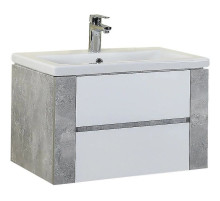 Тумба с раковиной ателье светлый/белый глянец 70 см Onika Стоун 107044 + UM-COM70/1