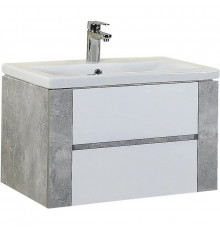 Тумба с раковиной ателье светлый/белый глянец 70 см Onika Стоун 107044 + UM-COM70/1