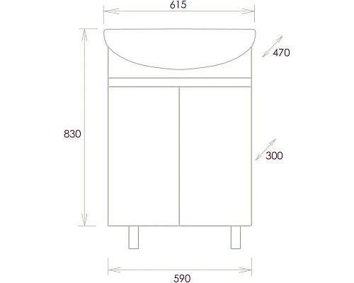 Приобрести Комплект мебели дуб сонома/серый матовый 61,5 см Onika Милтон 106147 + 4620008192772 + 206070 в магазине сантехники Santeh-Crystal.ru
