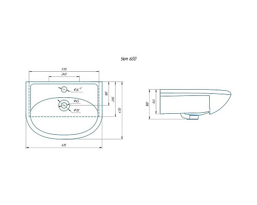 Приобрести Комплект мебели дуб сонома/серый матовый 61,5 см Onika Милтон 106147 + 4620008192772 + 206070 в магазине сантехники Santeh-Crystal.ru