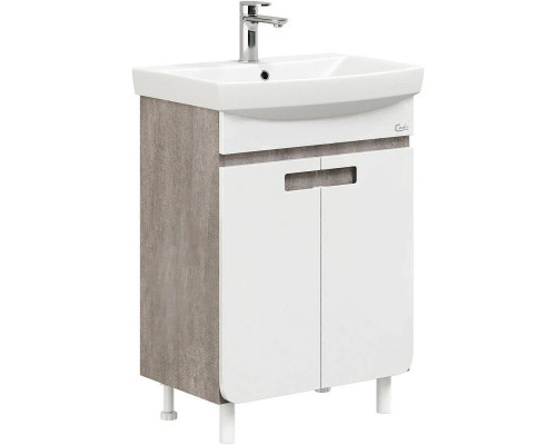 Заказать Тумба с раковиной белый глянец/кастелло 60,5 см Onika Харпер 106143 + UM-CAR60/1 в магазине сантехники Santeh-Crystal.ru