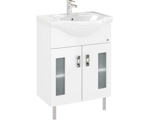 Приобрести Комплект мебели белый глянец 60,5 см Onika Кристалл 106123 + 1WH109652 + 205817 в магазине сантехники Santeh-Crystal.ru