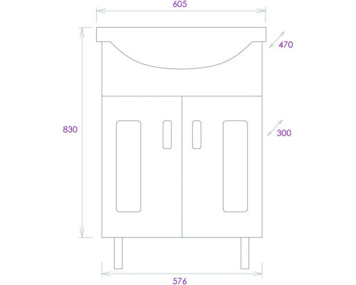 Приобрести Комплект мебели белый глянец 60,5 см Onika Кристалл 106123 + 1WH109652 + 205817 в магазине сантехники Santeh-Crystal.ru