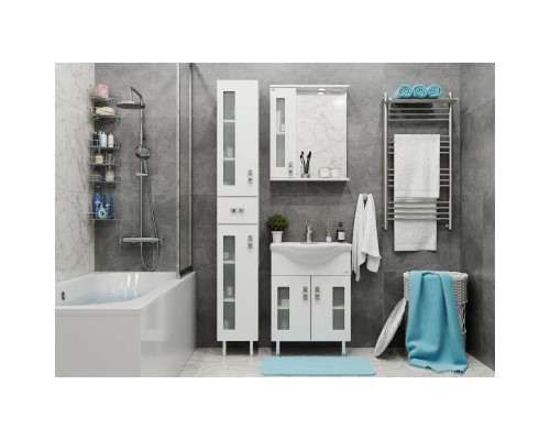 Приобрести Комплект мебели белый глянец 60,5 см Onika Кристалл 106123 + 1WH109652 + 205817 в магазине сантехники Santeh-Crystal.ru