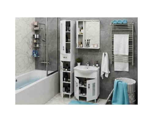 Приобрести Комплект мебели белый глянец 60,5 см Onika Кристалл 106123 + 1WH109652 + 205817 в магазине сантехники Santeh-Crystal.ru