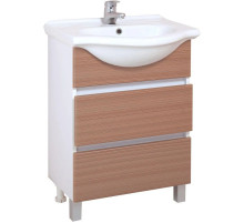 Тумба с раковиной белый матовый/коричневый матовый 61,5 см Onika Элита 106122 + 1.3120.3.S00.11B.0