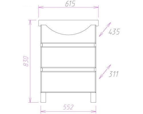 Заказать Комплект мебели белый матовый/коричневый матовый 61,5 см Onika Элита 106122 + 1.3120.3.S00.11B.0 + 206024 в магазине сантехники Santeh-Crystal.ru