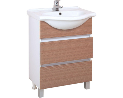 Заказать Комплект мебели белый матовый/коричневый матовый 61,5 см Onika Элита 106122 + 1.3120.3.S00.11B.0 + 206024 в магазине сантехники Santeh-Crystal.ru