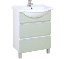 Тумба с раковиной белый матовый/оливковый матовый 61,5 см Onika Элита 106121 + 1.3120.3.S00.11B.0