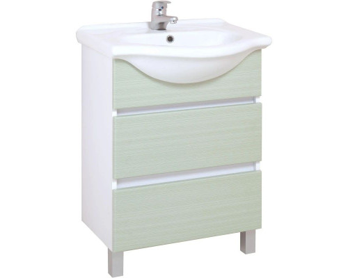 Приобрести Тумба с раковиной белый матовый/оливковый матовый 61,5 см Onika Элита 106121 + 1.3120.3.S00.11B.0 в магазине сантехники Santeh-Crystal.ru