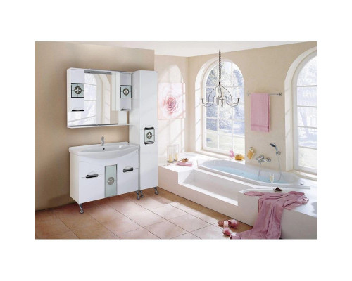 Заказать Комплект мебели белый глянец 106,5 см Onika Флорена 110504 + 4620008197388 + 210502 в магазине сантехники Santeh-Crystal.ru