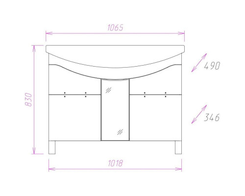 Заказать Комплект мебели белый глянец 106,5 см Onika Флорена 110504 + 4620008197388 + 210502 в магазине сантехники Santeh-Crystal.ru