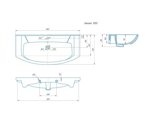 Заказать Комплект мебели белый глянец 106,5 см Onika Флорена 110504 + 4620008197388 + 210502 в магазине сантехники Santeh-Crystal.ru