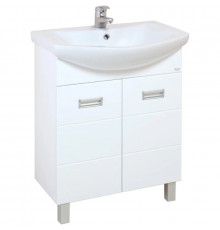 Тумба с раковиной белый глянец 71,5 см с бельевой корзиной Onika Балтика 107028 + 1WH207776