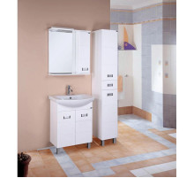 Комплект мебели белый глянец 71,5 см с бельевой корзиной Onika Балтика 107028 + 1WH207776 + 206704