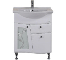 Тумба с раковиной белый глянец 66 см Onika Валенсия 106535 + 1WH109651