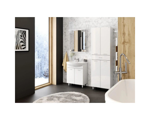 Приобрести Комплект мебели белый глянец 66,5 см Onika Стелла 106501 + 1WH110174 + 206505 в магазине сантехники Santeh-Crystal.ru