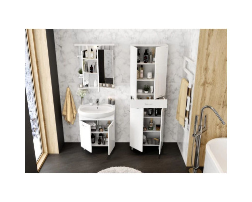 Приобрести Комплект мебели белый глянец 66,5 см Onika Стелла 106501 + 1WH110174 + 206505 в магазине сантехники Santeh-Crystal.ru