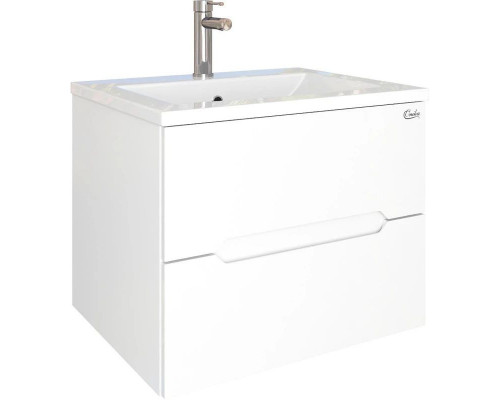 Заказать Тумба с раковиной белый глянец 60 см Onika Айленд 106114 + 1WH501606 в магазине сантехники Santeh-Crystal.ru