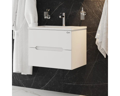 Заказать Тумба с раковиной белый глянец 60 см Onika Айленд 106114 + 1WH501606 в магазине сантехники Santeh-Crystal.ru