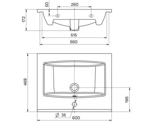 Заказать Тумба с раковиной белый глянец 60 см Onika Айленд 106114 + 1WH501606 в магазине сантехники Santeh-Crystal.ru
