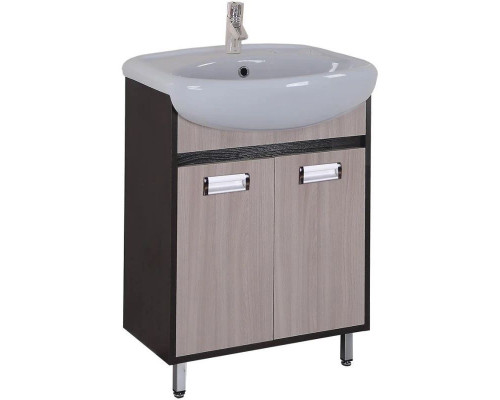 Купить Тумба с раковиной венге луизиана/ясень шимо светлый 62 см Onika Гамма 106080 + UM-ERI60/1 в магазине сантехники Santeh-Crystal.ru