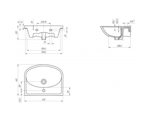 Купить Тумба с раковиной венге луизиана/ясень шимо светлый 62 см Onika Гамма 106080 + UM-ERI60/1 в магазине сантехники Santeh-Crystal.ru