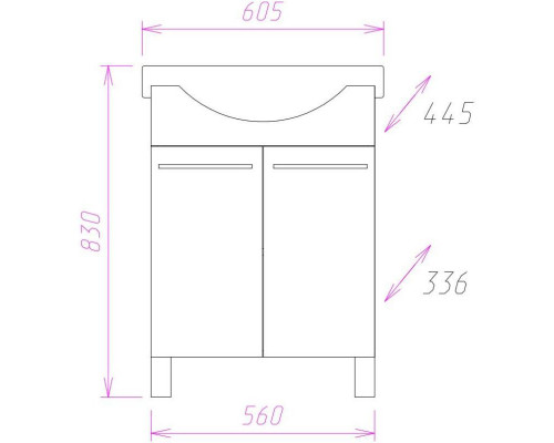 Заказать Комплект мебели белый глянец 60,5 см Onika Селигер 106006 + 1WH110268 + 206007 в магазине сантехники Santeh-Crystal.ru