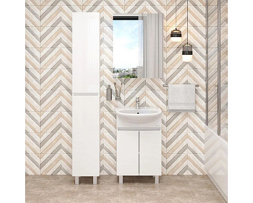 Заказать Комплект мебели белый глянец 55,5 см Onika Милтон 105559 + 4620008192765 + 205843 в магазине сантехники Santeh-Crystal.ru