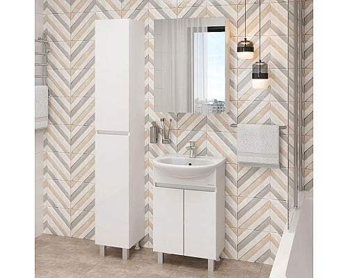 Заказать Комплект мебели белый глянец 55,5 см Onika Милтон 105559 + 4620008192765 + 205843 в магазине сантехники Santeh-Crystal.ru