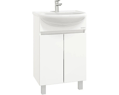 Заказать Комплект мебели белый глянец 55,5 см Onika Милтон 105559 + 4620008192765 + 205843 в магазине сантехники Santeh-Crystal.ru