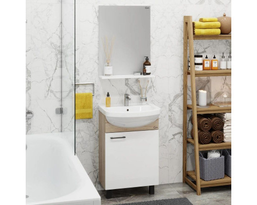 Приобрести Тумба с раковиной дуб сонома/белый матовый 52 см Onika Эко 105208 + 1.3120.1.S00.11B.0 в магазине сантехники Santeh-Crystal.ru