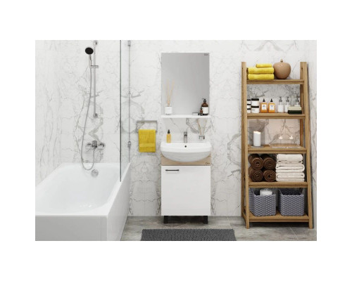 Приобрести Комплект мебели дуб сонома/белый матовый 52 см Onika Эко 105208 + 1.3120.1.S00.11B.0 + 205210 в магазине сантехники Santeh-Crystal.ru