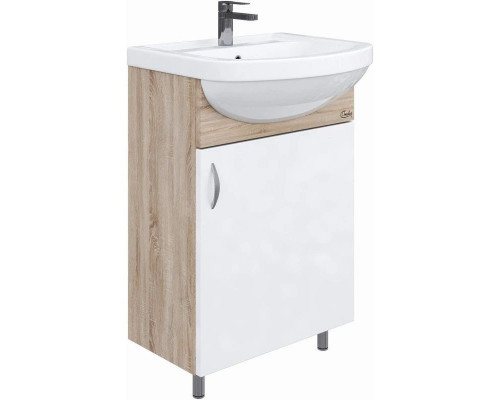 Купить Тумба с раковиной дуб сонома/белый матовый 52 см Onika Эко 105207 + 1.3120.1.S00.11B.0 в магазине сантехники Santeh-Crystal.ru