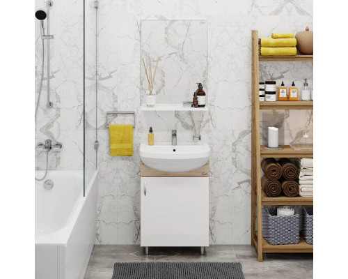 Купить Тумба с раковиной дуб сонома/белый матовый 52 см Onika Эко 105207 + 1.3120.1.S00.11B.0 в магазине сантехники Santeh-Crystal.ru