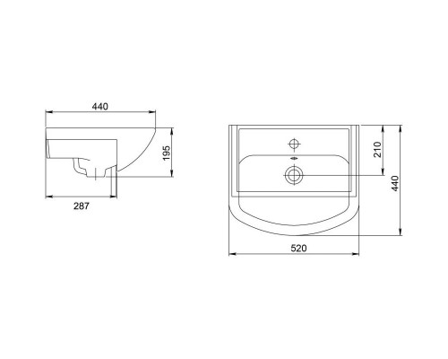 Заказать Тумба с раковиной белый глянец 52 см разборная Onika Крит 105206 + 1.3120.1.S00.11B.0 в магазине сантехники Santeh-Crystal.ru