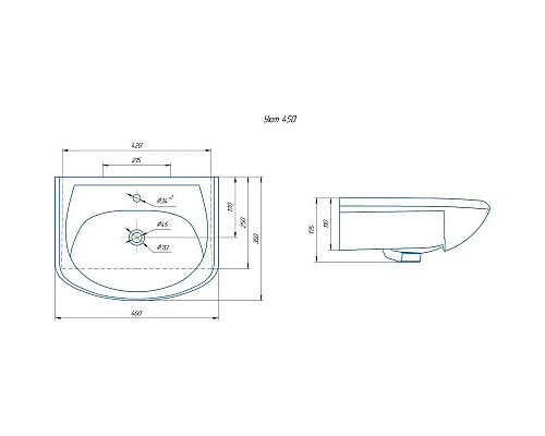 Заказать Комплект мебели дуб сонома/серый матовый 46 см Onika Милтон 104512 + 4620008192741 + 204803 в магазине сантехники Santeh-Crystal.ru