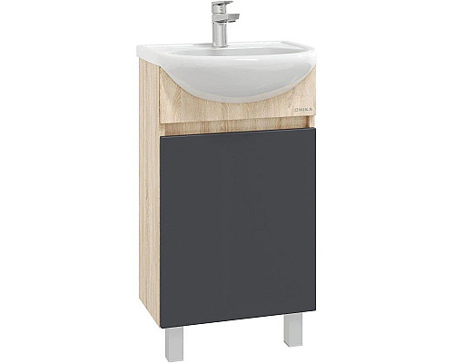 Заказать Комплект мебели дуб сонома/серый матовый 46 см Onika Милтон 104512 + 4620008192741 + 204803 в магазине сантехники Santeh-Crystal.ru
