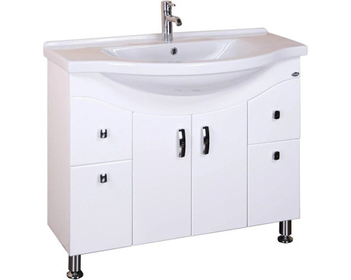 Купить Тумба с раковиной белый глянец 90,8 см Onika Эльбрус 109016 + 1WH110790 в магазине сантехники Santeh-Crystal.ru