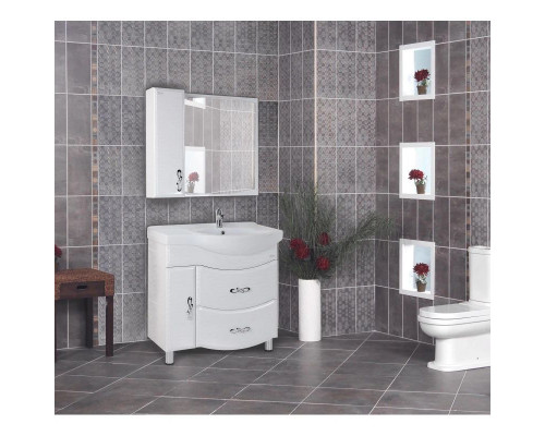 Приобрести Комплект мебели белый глянец 83 см Onika Вальс 108209 + 1WH110225 + 208508 в магазине сантехники Santeh-Crystal.ru