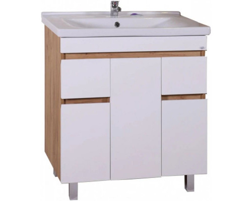 Заказать Тумба с раковиной белый/дуб золотой 80,5 см ASB-Mebel Марко в магазине сантехники Santeh-Crystal.ru