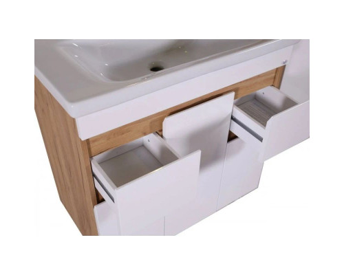 Заказать Тумба с раковиной белый/дуб золотой 80,5 см ASB-Mebel Марко в магазине сантехники Santeh-Crystal.ru