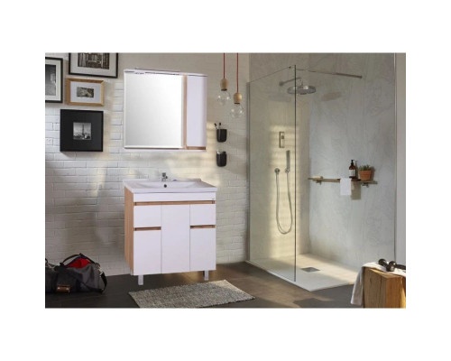 Заказать Тумба с раковиной белый/дуб золотой 80,5 см ASB-Mebel Марко в магазине сантехники Santeh-Crystal.ru