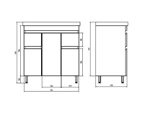 Купить Комплект мебели белый/дуб золотой 80,5 см ASB-Mebel Марко в магазине сантехники Santeh-Crystal.ru